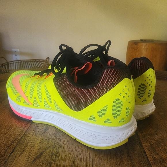 Nike Air Zoom Elite 7 Neon Yellow Hot Pink Lace Up Running Sneakers Mens Size 8 - Picture 5 of 15